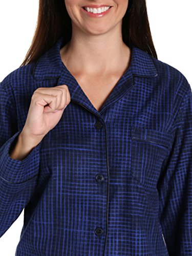 Women's Cotton Flannel Pajama Sleepwear Set - Jutelicious Blue - Large - Thumbnail 3