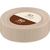 Gracz Disposable Plates - Round Compostable Paper Plates 10-inch - Made from Renewable Sugarcane Fiber - For Home, Catering, Schools, Healthcare Facilities - Pack of 50