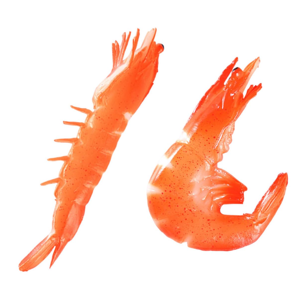 UPKOCH Simulated Shrimp Models 5.31 Inch Educational Prawn Figurines for Kids Cognitive Learning Play Food Toys Set of 2 Realistic Seafood Pretend Play