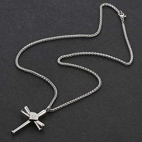 Cross Necklace Baseball Bats Athletes Cross Pendant Sports Number Or Initial Necklaces Gifts for