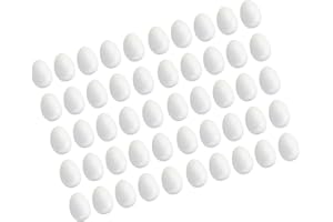 Tachiuwa Foam Eggs Faux Eggs Unpainted for Crafts Making for Early Childhood Education Spring, 6cm 50pcs