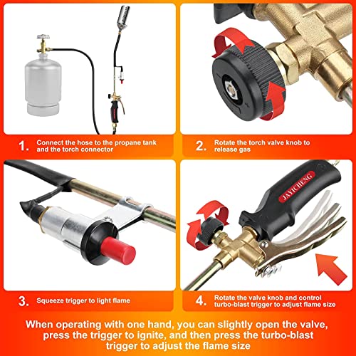 Weed Torch Propane Burner,Propane Torch Kit,Heavy Duty Flamethrower 700,000 BTU Blow Torch with