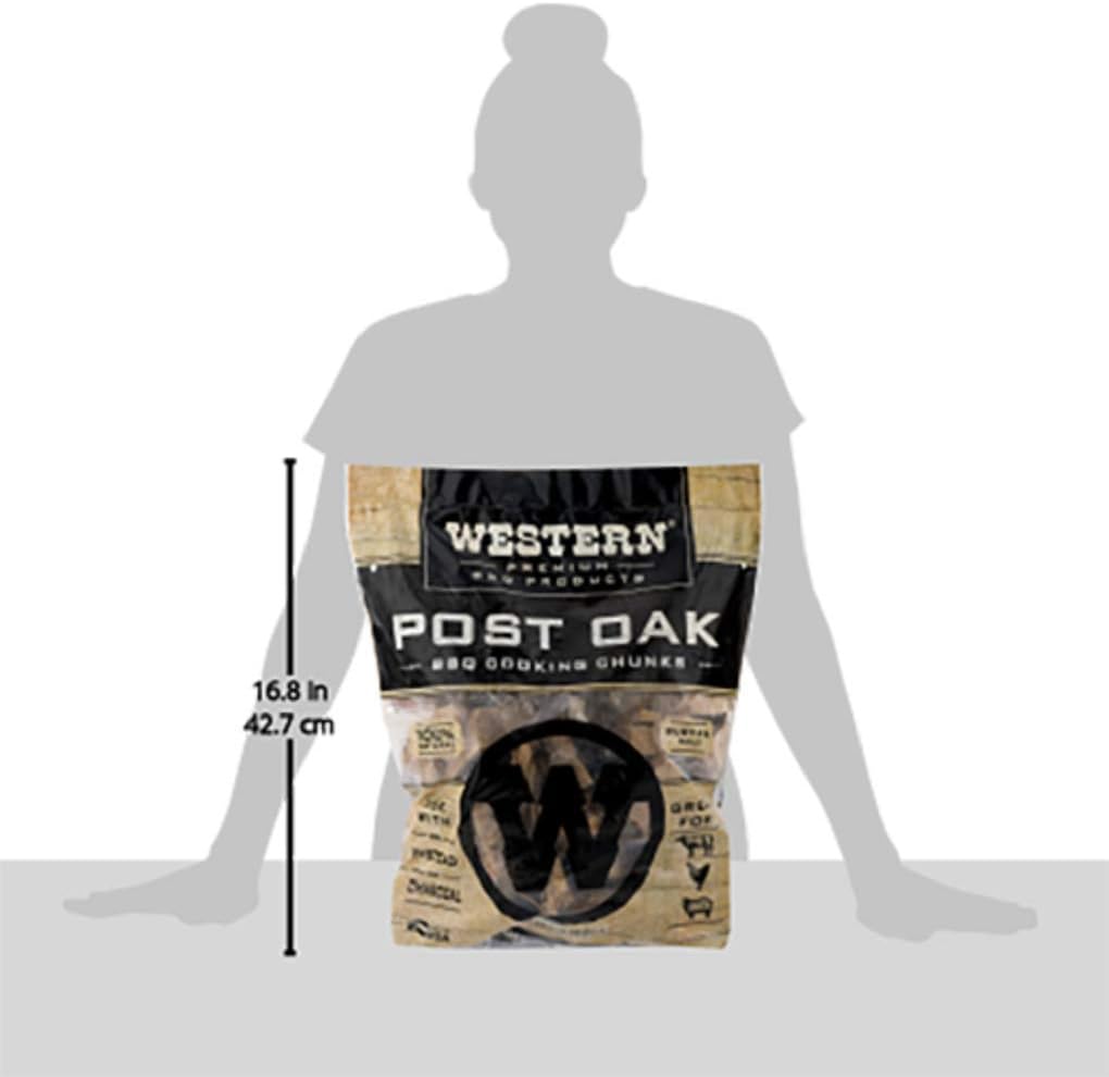 Western Premium BBQ Products Post Oak BBQ Cooking Chunks, 570 cu in : Smoker Chips : Garden & Outdoor