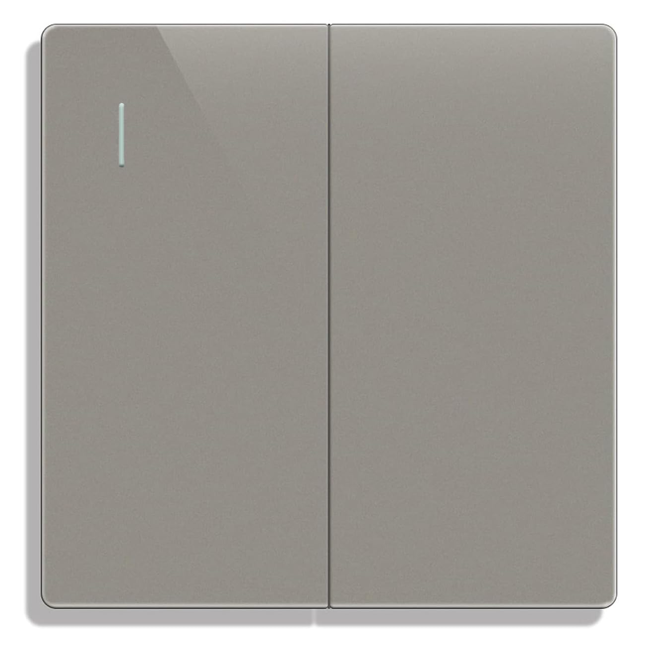 ZFQ Big Rocker Button Switch Grey Wall Panel Electrical Double Light Switch, 2 Gang 1 Way, 10A 250V