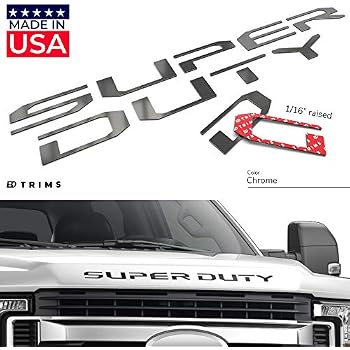 Ford Super Duty Tailgate Letters Inserts - Vinyl Sticker Decal Kit For F-250, F-350, F-450 (2017-2018)