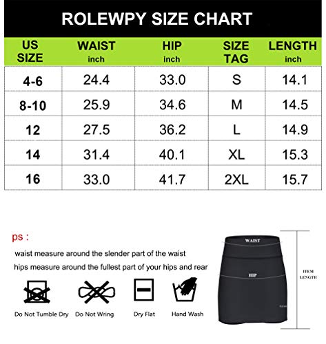 Rolewpy Women's Running Skirt Active Athletic Skorts with Shorts Pocket for Tennis Golf Sport Workout - Thumbnail 6