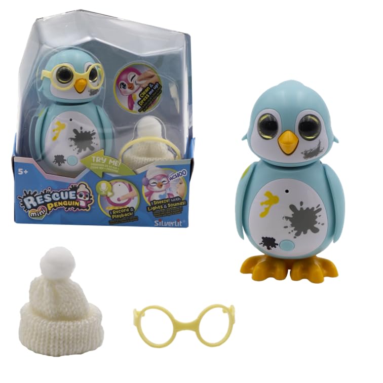 Silverlit E8SA2Qm349 Interactive Mini Penguin with 10+ Modes and Interactions + 3 Zeb Ear Parts Sound and Light Effects Learning Experience AAA Batteries Included from 5 Years