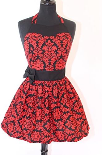 Sexy Hostess Kitchen Apron By Sugar Baby Aprons โ 100% Premium Quality Cotton โ Adjustable Neck Strap & Waist Tie โ Striking Color Combination & Flirty Style Design โ Durable & Machine Washable