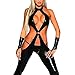 HuntGold Sexy Leather One-Piece Lingerie Jumpsuits with Gloves/G-String Black Teddy Hot