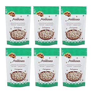 cropnpop Roasted & Flavoured Jalapeno Makhana Fox Nuts/Gorgon Nuts- Pack of 6