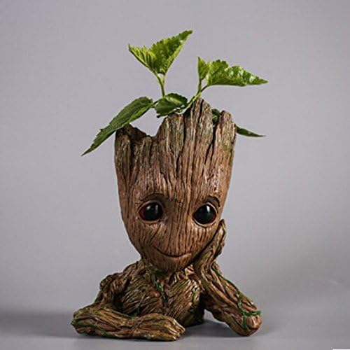 GPMOUNT Baby Groot Flowerpot Creative Groot Planter Pot Movie Tree Man Pen Holder Container Guardians 2 Action Figures Toy Gift
