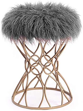 Fluff Dressing Stool Makeup Seat,Round Makeup Bench Dressing Stool Padded Pad,Nordic Dressing Table Small Stool,Change Shoes Bench,C