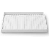 Oirlv Premium White Leather Stackable Jewelry Tray 18 Gird Necklace Bracelet Organizer Showcase Necklace Display Tray