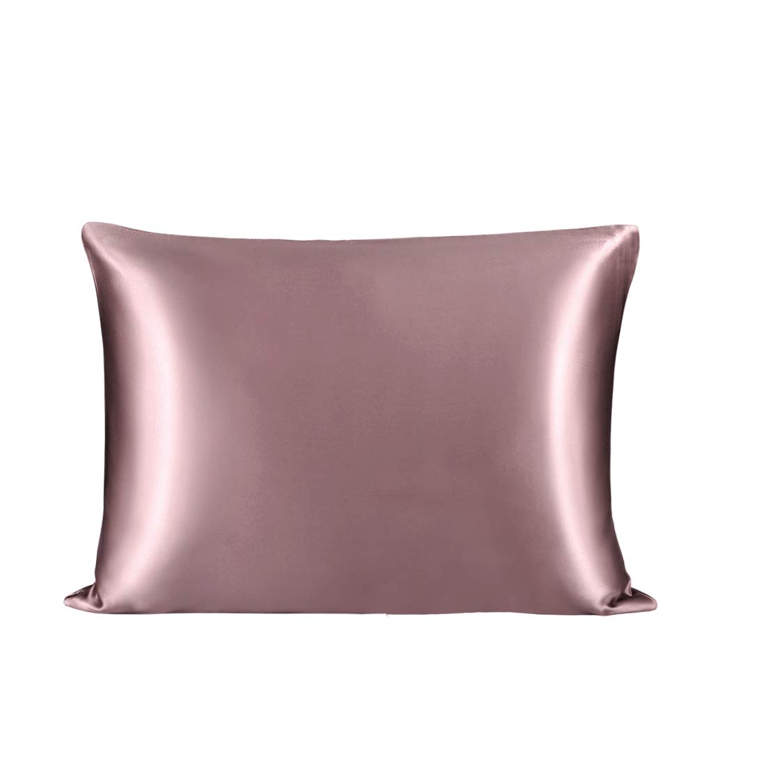 PiccoCasa Mulberry Silk Pillowcase for Hair and Skin, Both Sides 25 Momme Pure Silk, Silk Pillow Cover with Hidden Zipper Closure, 1Pcs Mauve 50x75cm/Queen