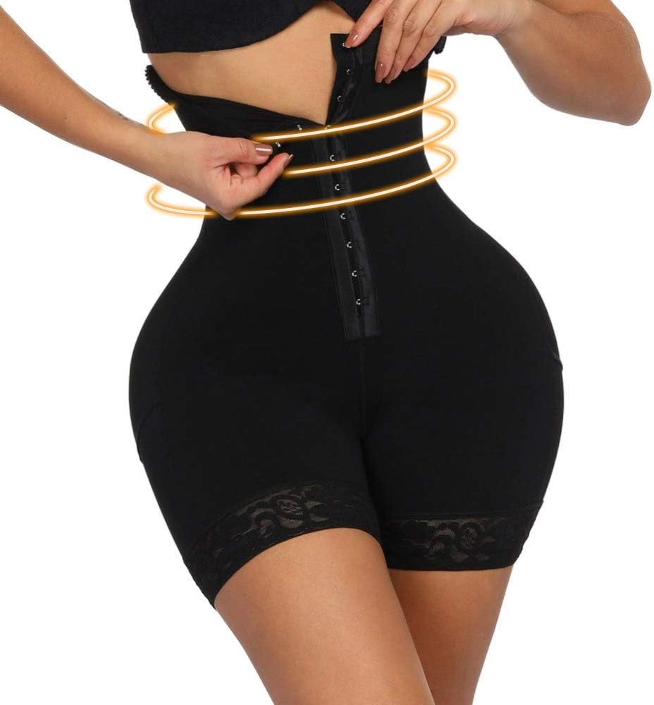 Lover Beauty Plus Shapewear Workout Waist Trainer Corset Butt Lifter Tummy Control Plus Size Booty Lift Pulling Underwear Shaper Adjustable (Color : Black, Size : XXXL)