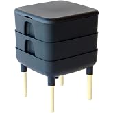FCMP Outdoor - The Essential Living Composter, 2-Tray Worm Vermicomposter Bin (HF-LC4000v2-BLK) Black