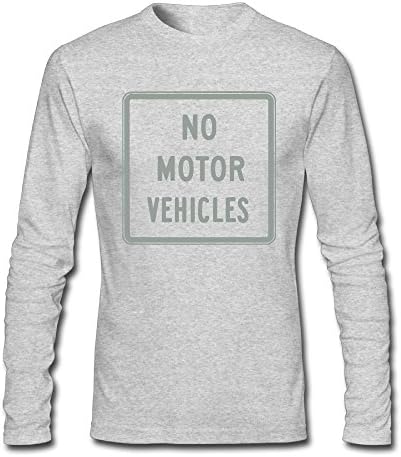 Zhangjiawenn Men's No Motor Vehicles Sign Long Sleeve T-Shirt M HeatherGray