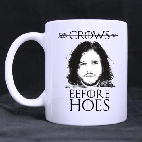 Xiang Xiang Bag Custom Funny Gift Game of Thrones Jon Snow Mug Crows Before Hoes Portrait Ceramic Mug Water Cup Popular White Coffee Mugs