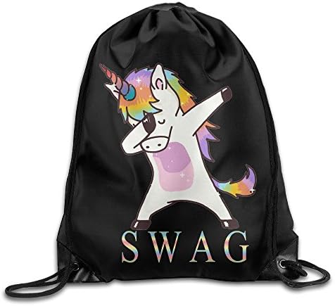 Swag Dabbing Unicorn Portable Sack Pack Backpack Bag Cinchbag Drawstring Backpack Bag