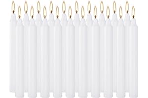 PLIADVBU White Christmas Candles 20pcs – for Christmas Tree, Pyramid Carousel Decorations – Unscented Ritual/Altar Meditation Candles, 4"x0.5", 1.5 Hr Burn Time