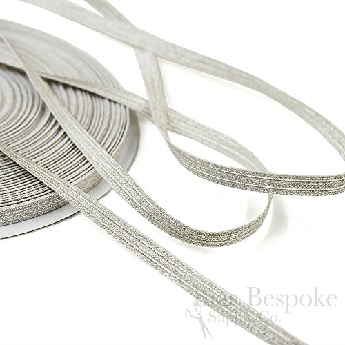 27 Yard Roll of KNOX Narrow Military Bullion Braid Trim, Pale Silver