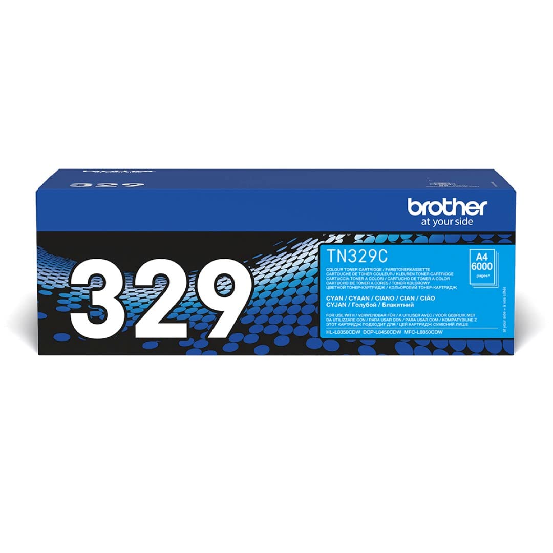 Brother TN-329C Toner Cartridge, Cyan, Single Pack, Super High Yield, Includes 1 x Toner Cartridge, Brother Genuine Supplies