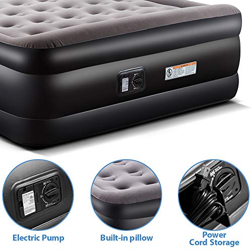 Zoetime Upgraded Queen Air Mattress Double Blow Up Elevated Raised