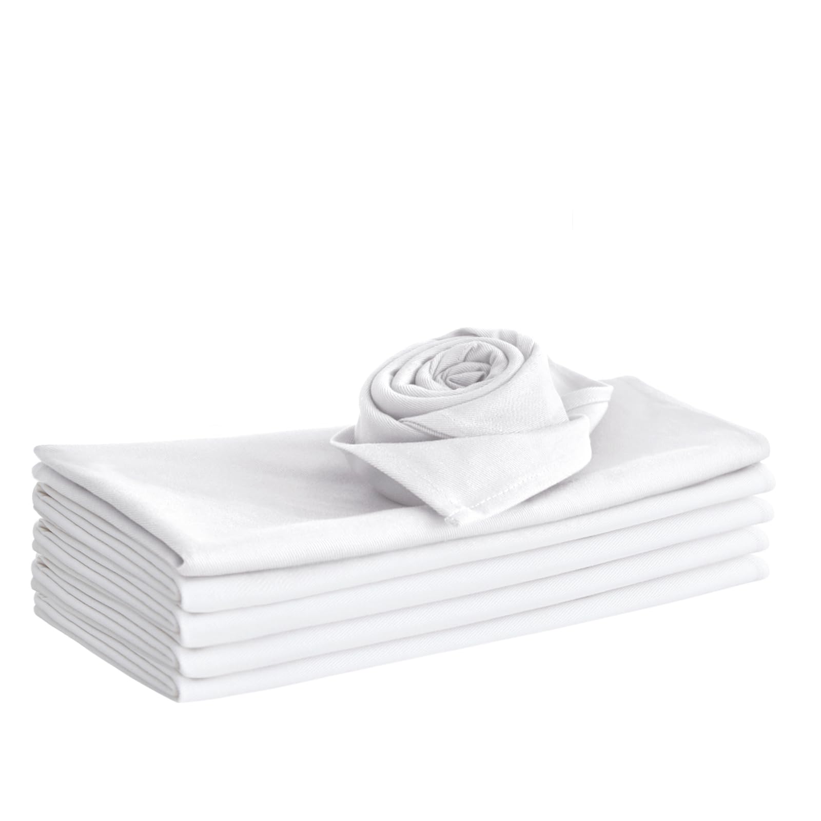 WAITER TREE Cotton Cloth Napkins 50 x 50 cm 6pcs Soft Absorbent Washable Napkins Cloth for Dinner Hotel Restaurant Parties White