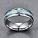 NUNCAD Mens Tungsten Ring Wedding Band 8mm Real Blue/Green Opal and Abalone Shell Tungsten Engagement Ring Comfort Fit Size 7-12