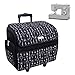 Everything Mary Deluxe Quilted Black & Floral Rolling Sewing Machine Tote - Sewing Machine Case Fits Most Brother & Singer Sewing Machines, Sewing Bag with Wheels & Handle - Portable Sewing Case