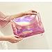 Fashion Women's Holographic Leather Clutch Bag Purse Simple Fashion Laser Envelope Evening Wristlet Handbag, portable waterproof Fashion Focus Cosmetic bag,Shining Evening Bag, Wedding Party (Pink)
