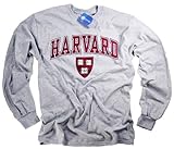 Harvard Shirt T-Shirt Long Sleeve College University Crimson Crew NCAA Officially Licensed Collegiate Product Gray