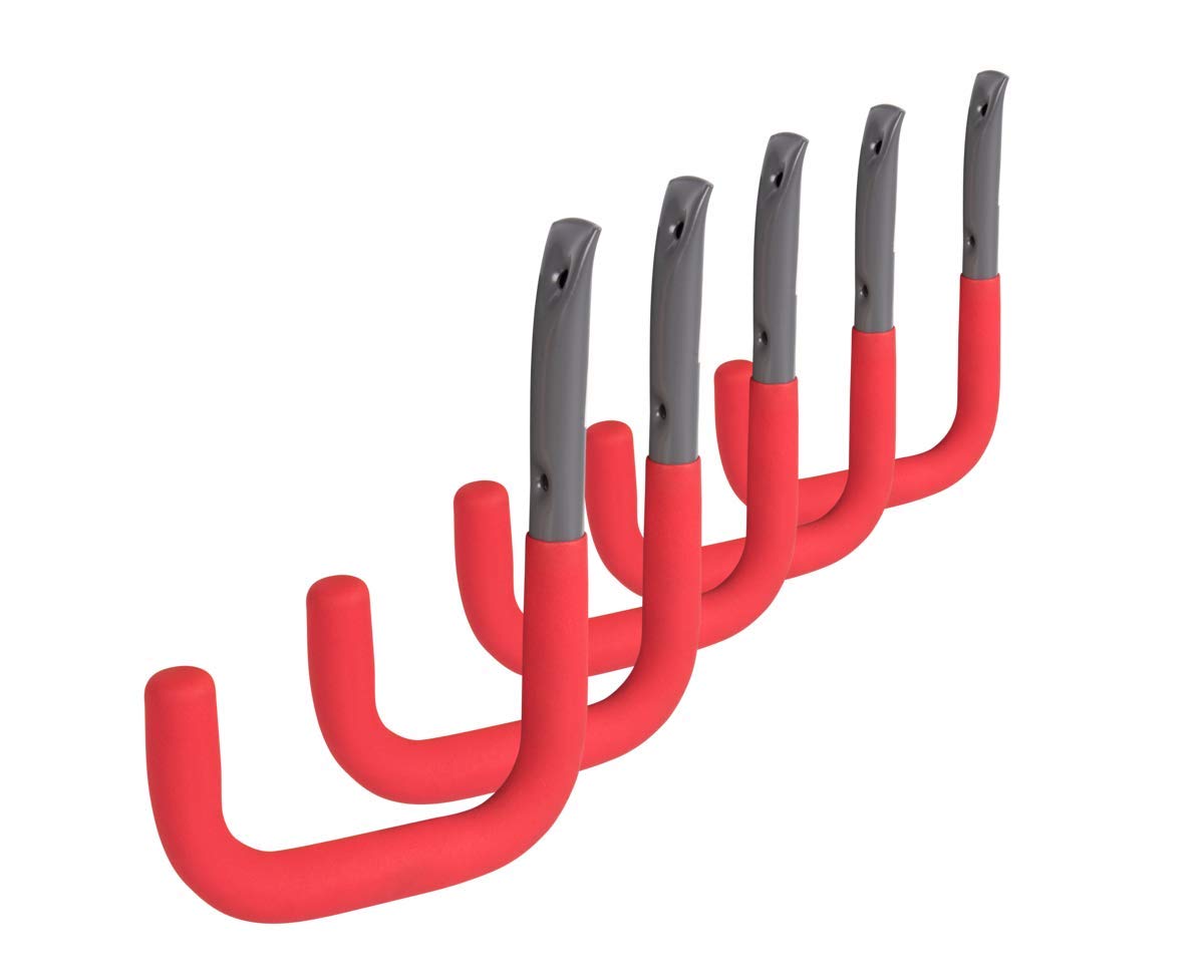 GAH-Alberts 802165 Wall Hook with Red Rubber Coating, 5 pieces