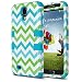 Galaxy S4 Case Samsung Galaxy S4 Case - ULAK 3in1 Hybrid Impact Shockproof Rubber Combo Case Cover [Hard Plactic Shell and Soft Silicone Skin] Shock-Absorption / Impact Resistant Bumper Fashion Design for Galaxy S4 Samsung Galaxy S4 IV i9500 (Wave-Blue)