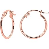 SEA OF ICE 925 Sterling Silver Hoop Earrings for Women - Hypoallergenic Earrings for Women in Sterling Silver, Yellow Gold, Rose Gold or Black Rhodium | Sizes 12MM, 15MM, 20MM or Multipack