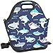 Women&Men&Kids Shark Lunch Bag Soft Tote Bag Insulated Lunch Box Shoulder Strap Leak-Proof Lunch Organizer for Picnic/Boating/Beach/Fishing/Work (cute cartoon shark)