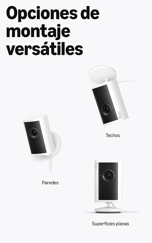 Cámara interior Plus (Indoor Camera Plus, última generación), Cámara de seguridad, enchufe, Retinal 2K, cubierta manual del objetivo, Prueba gratuita de 30 días del plan de suscripción Ring