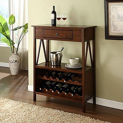 Titian Wine Cabinet in Antique Tobacco | Measures 16" L x 36" W x 46" H