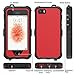 iPhone 5 5S SE Waterproof Case Compatible, ZVEproof IP68 iPhone SE 5S 5 Waterproof Shockproof Dirtproof Snowproof Screen Protector Cover for Snow Skiing Swimming (Red)