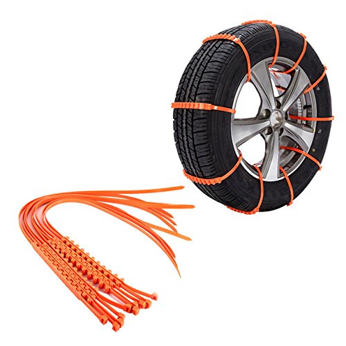 Rurah 10 PCS Tire Chains Portable Tire Chain Emergency Traction Anti-slip Anti-skid Winter Driving Chain Vehicle for Passenger Cars