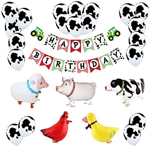 Farm Birthday Party Decoration Pack | Farm Animal Theme Bday Party Banner Balloon Hanging Decor Set