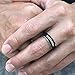 Bellux His and Hers Engagement Rings for Women - Wedding Rings for Women - Couples Rings - Promise Rings for Couples - Stainless Steel 1.03 Carats 3-Piece CZ Ring Sets & Mens Matching Black Bands