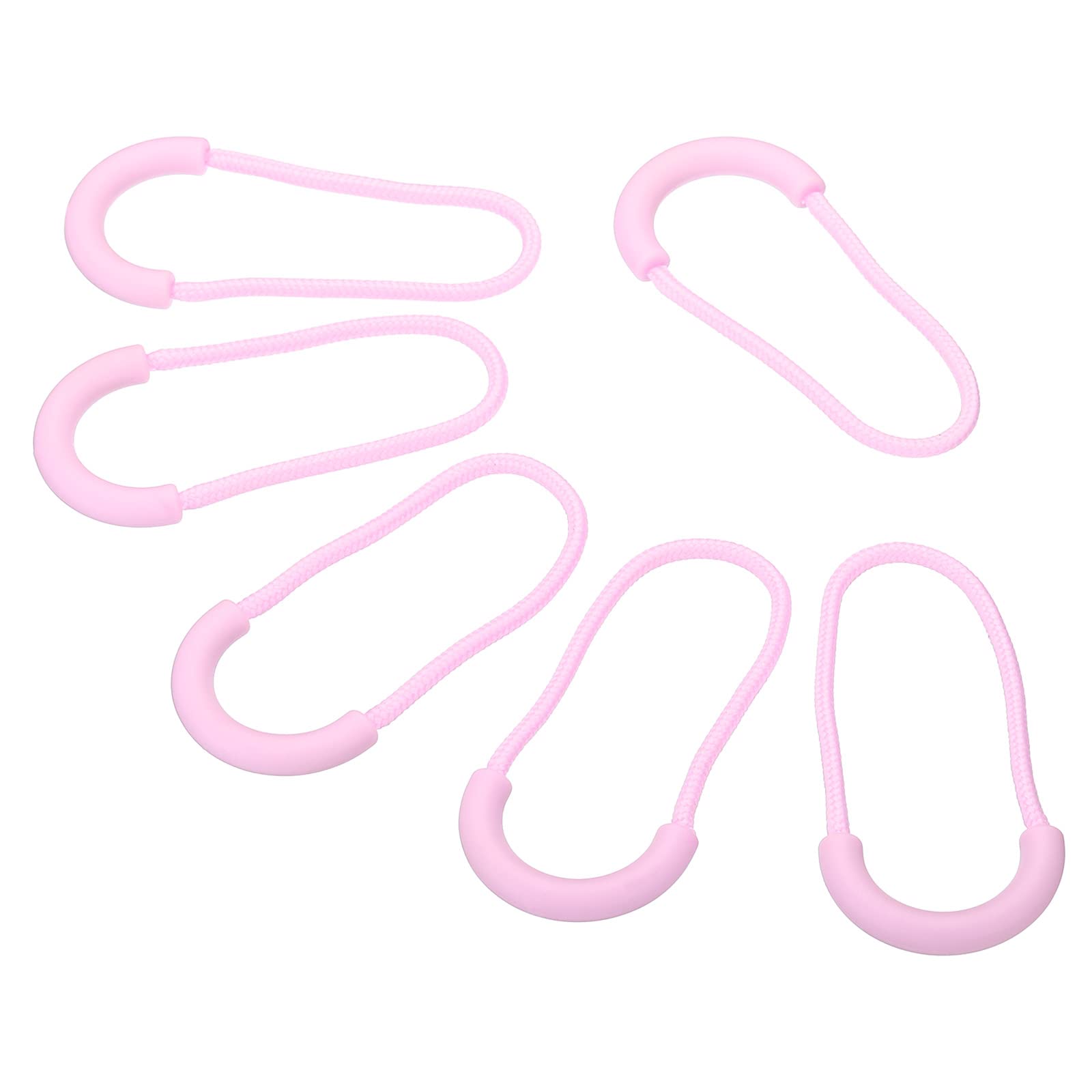 PATIKIL Zipper Pulls Replacement, 15 Pack Extension Cord Handle Plastic U-Shape Tab Tag Extender for Luggage Backpacks, Jackets, Handbags Pink
