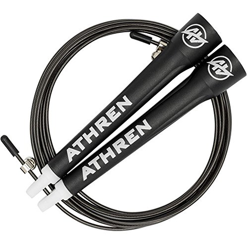 Jump Rope - Premium Quality Crossfit Jump Rope - Better Workouts - Adjustable Speed Rope - Suitable for: Boxing, Double Unders, WOD, Fitness, Crossfit, MMA - Athren