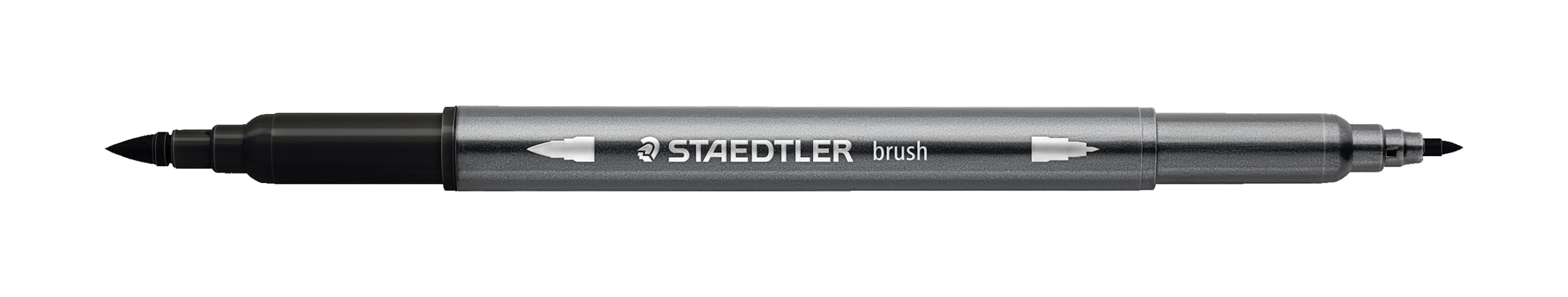STAEDTLER 3001 – 3001-9 Watercolour Felt Tip Double Brush Tip 1-6 mm and Fine 0.5-0.8 mm Black