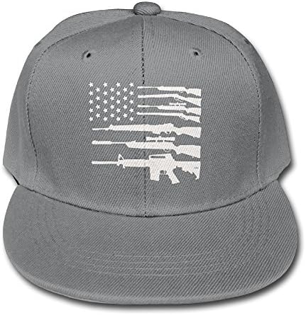 HDRAY Children USA Flag Gun-01 Unisex Plain Snapback Baseball Cap Adjustable One Size