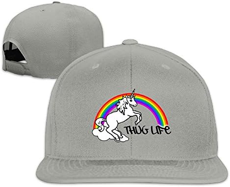 Adult Pride Thug Life Printed New Style Flat Caps Adjustable Snapback Baseball Caps For Men's Womans,Ash