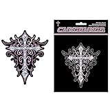 Pink and Silver Cross and Clear Gem Crystals Car Truck SUV Home Office Window Decal Sticker - Cling Bling