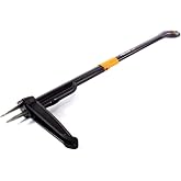 Fiskars Weed Puller, Length: 1 m, Stainless Steel Arms/Plastic Handle | Black/Orange, Xact, 1020126