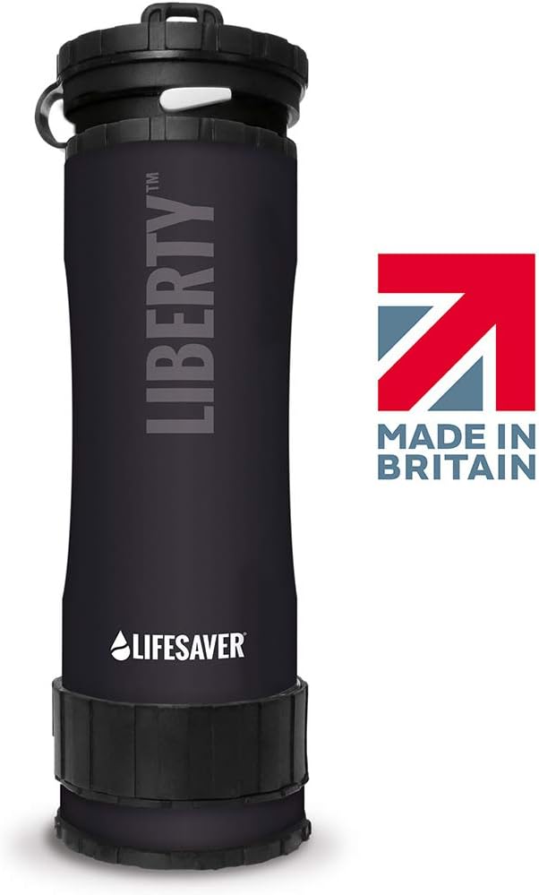 LIFESAVER® Liberty™ Water Purification Bottle and Pump | Removes Waterborne Viruses, Bacteria, Protozoa | Perfect for International Travel, Hiking, Backpacking, Camping | BPA Free | 400ml